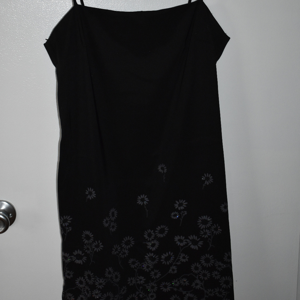 Black Dress in Women with Sparkle Flowers, Size11